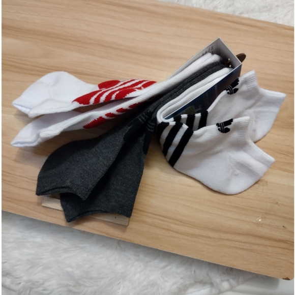 Adidas Men's Logo Ankle Socks Multi-Pack 3 Pair  One Size Fits Most 🆕 - Picture 2 of 5